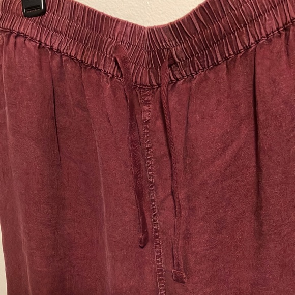 Wonderly Linen & Lyocell Joggers Plus Sz 2Xl in Burgundy - Picture 3 of 10
